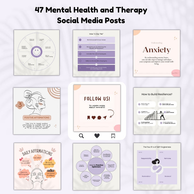 47 Mental Health and Therapy Social Media Posts