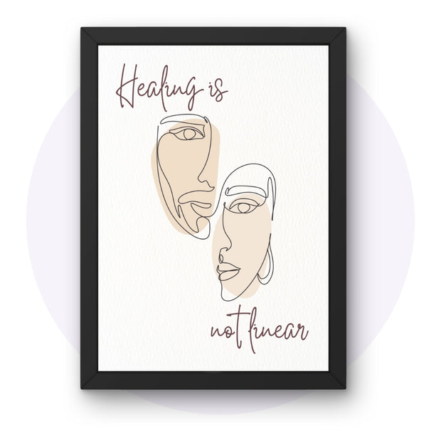 Healing is not linear | Art Print for Self-Love, Therapy Spaces, Counselors