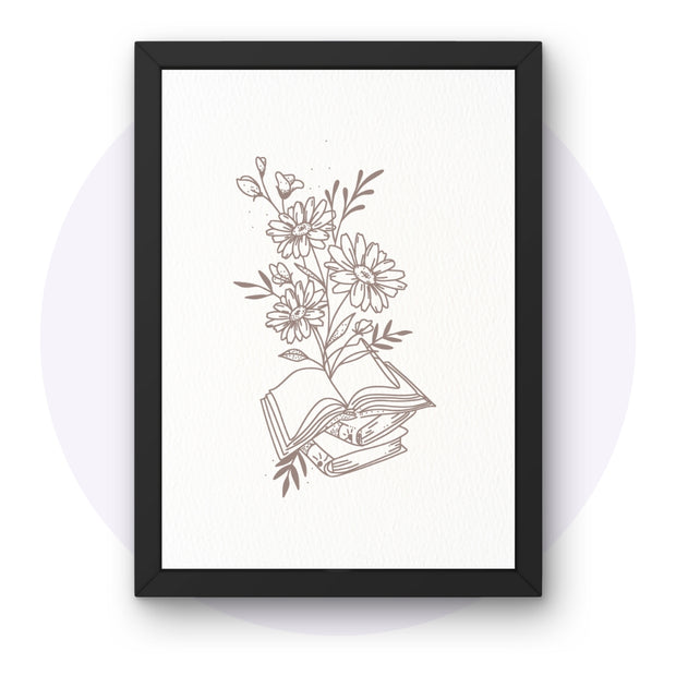 Book with flowers | Art Print for Self-Love, Therapy Spaces, Counselors - HerbaleBook™