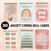 30 Anxiety Coping skill cards - HerbaleBook™