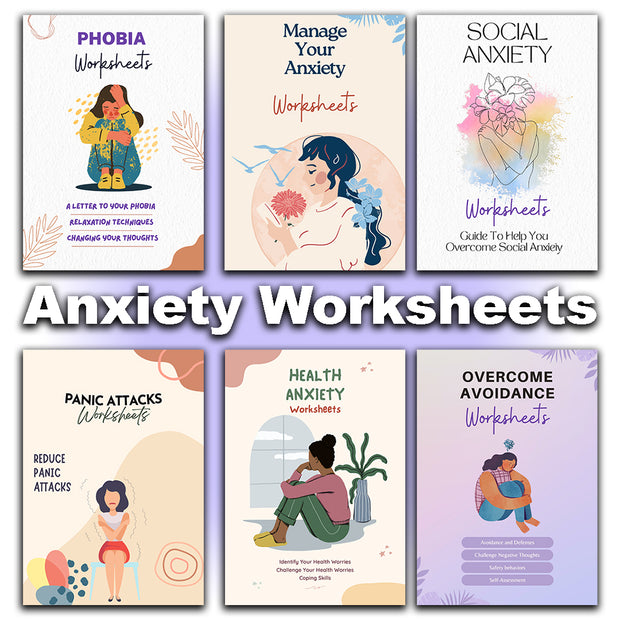 Anxiety Worksheets | Coping skills . Phobia . Avoidance . Worry . Panic - HerbaleBook™